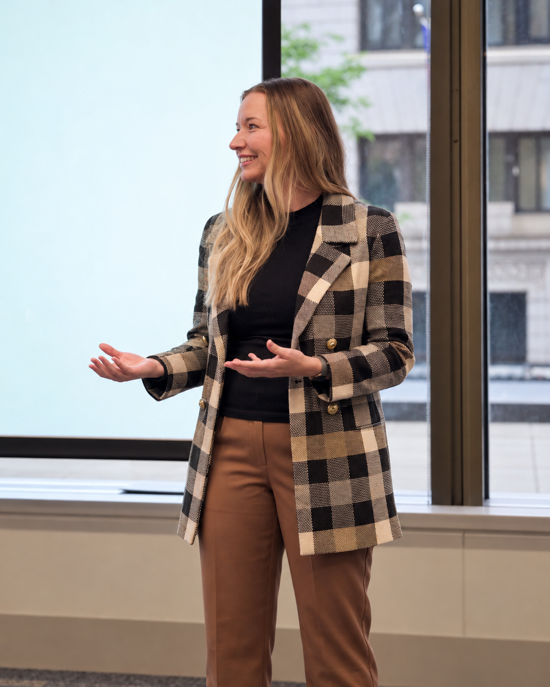 Melissa Blevins presenting at a professional event.