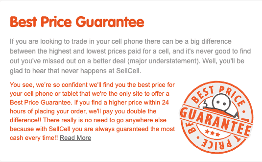 Image of Sell Cell price guaratee